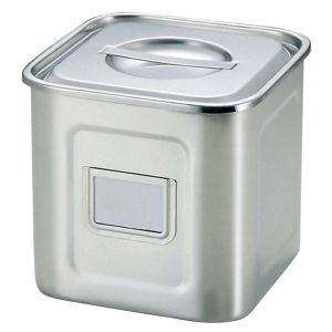 三宝産業 YUKIWA UK 18-8 名札付き 深型 角 キッチンポット 手付 27cm ユキワ 三宝産業 YUKIWA