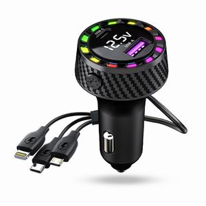 あきばお～ カーシガー 電圧表示付き USB充電器