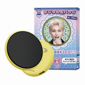 KEIYO AN-S173 YL イエロー デジタル缶バッジ 1.8インチ タッチスクリーン 360×360pix Bluetooth