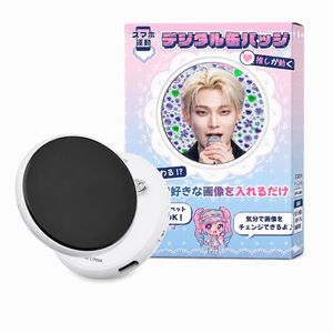 KEIYO AN-S173 WH ホワイト デジタル缶バッジ 1.8インチ タッチスクリーン 360×360pix Bluetooth