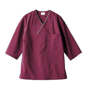 住商モンブラン 住商モンブラン OV6502-5 プルオーバー 兼用 7分袖 ワイン グレー Lサイズ 男女兼用
