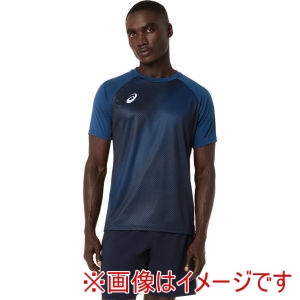 アシックス ASICS アシックス 2101A348 プラクティスグラフィック半袖シャツ ミッドナイト L