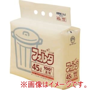 日本サニパック sanipak サニパック F-4C-CL F-4C 環優包装ゴミ袋フォルタ 45L 透明  1袋 PK =100枚入
