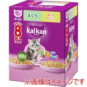 マースジャパンリミテッド マースジャパンリミテッド カルカン パウチ 12ヵ月までの子ねこ用 2種のセレクション まぐろ まぐろ たい入り 60g×8袋パック