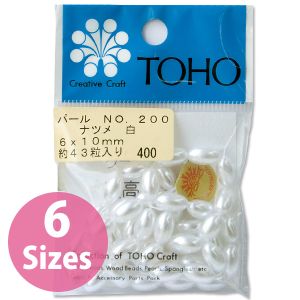 トーホー TOHO トーホー ナツメパール 約4×8mm 白 約89個入り No.200