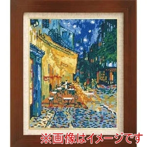 オリムパス オリムパス アートギャラリー 夜のカフェテラス ゴッホ作 刺繍キット ベージュ OLY-K7214