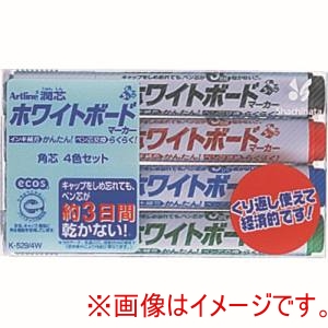 シヤチハタ シヤチハタ K-529/4W アートライン潤芯WボードM角芯4色セット
