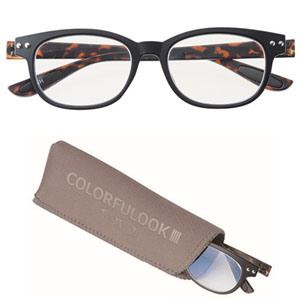 名古屋眼鏡 名古屋眼鏡 カラフルック 5561 +3.50 ブラック/デミ ブルーライトカット 老眼鏡 シニアグラス