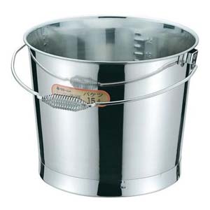 大屋金属 CLO 18-8 プレス バケツ 20L バネハンドル 目盛付 クローバー 大屋金属